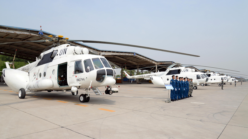  Dispatch the first peacekeeping helicopter unit to carry out the mission